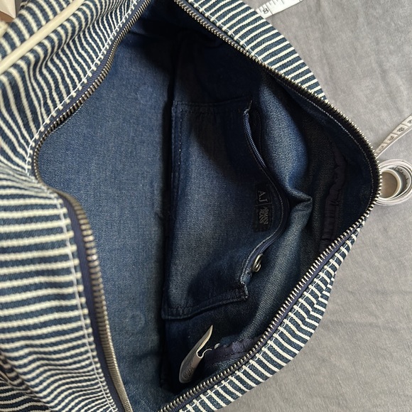 KAPITAL style / Armani Jeans Canvas/Leather Women's Satchel Hand Bag 13" x 9" - Picture 10 of 12